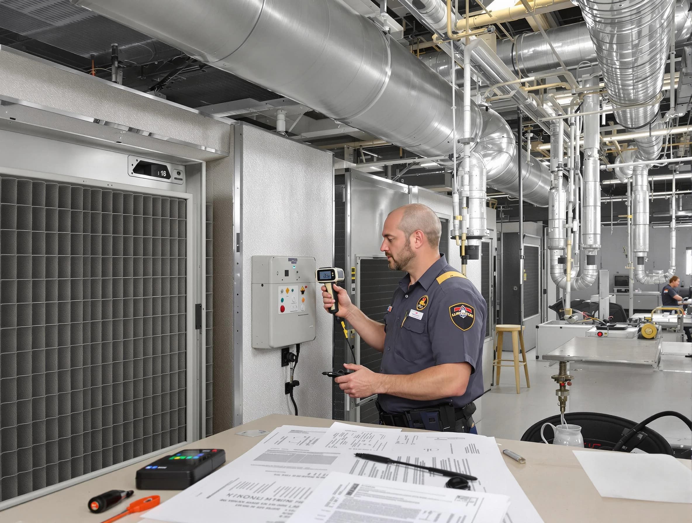 Professional filter system inspection by Burlington Air Duct Cleaning in Burlington