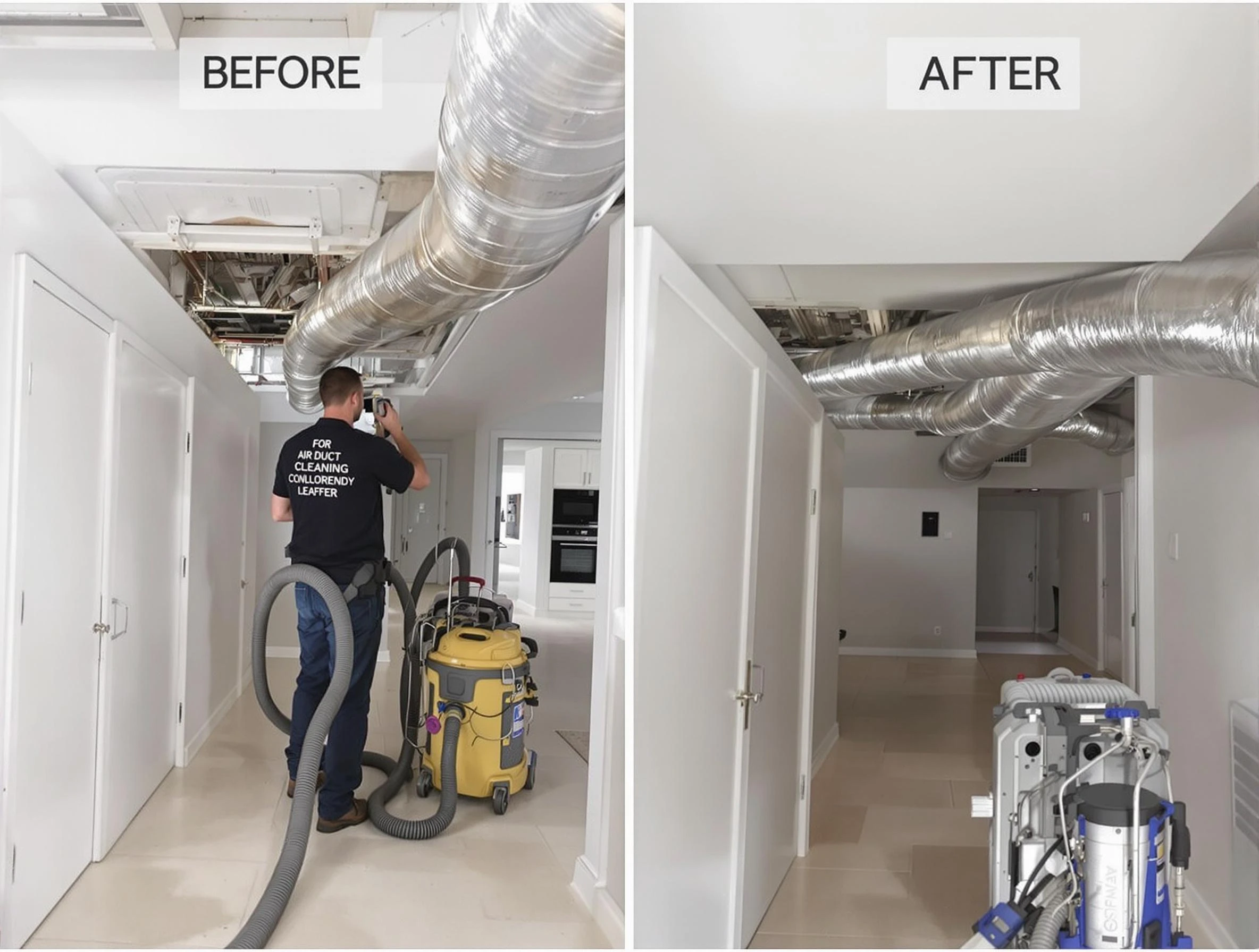 Burlington Air Duct Cleaning professional performing thorough air duct cleaning in Burlington