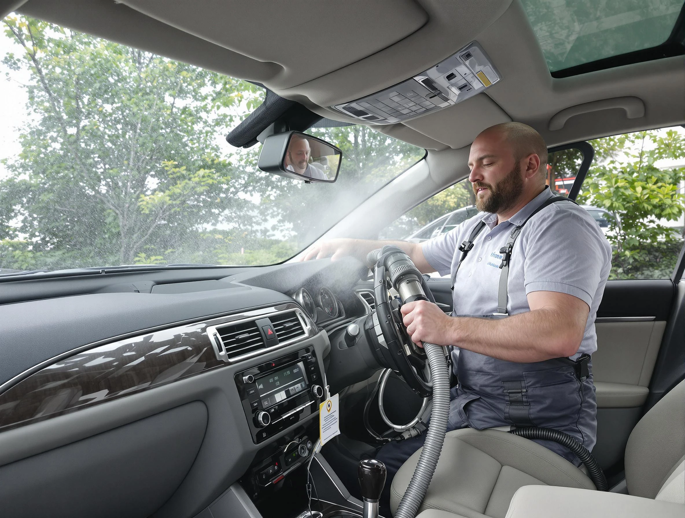 Burlington Air Duct Cleaning specialist performing professional car duct cleaning in Burlington